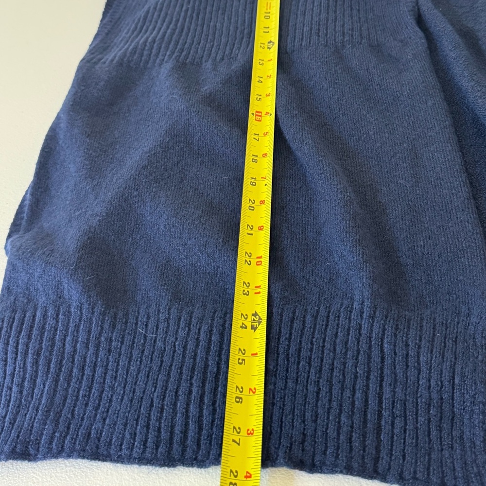 Nordstrom Ribbed Blue Stretch Polyester Blend Ruana Poncho Size OS New - Picture 13 of 15